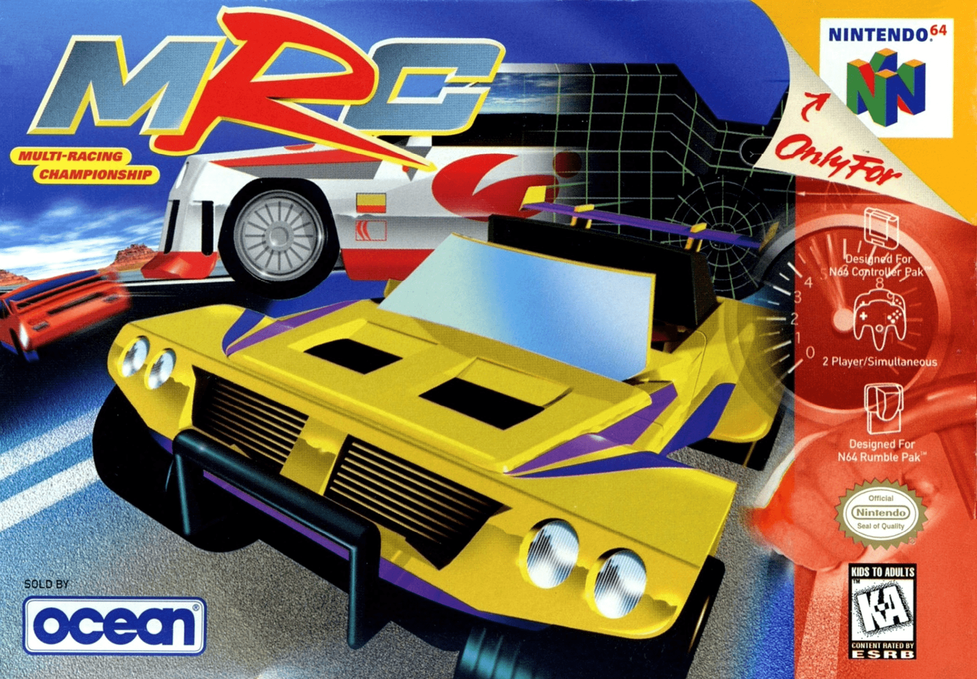 MRC Multi Racing Championship box art for Nintendo 64